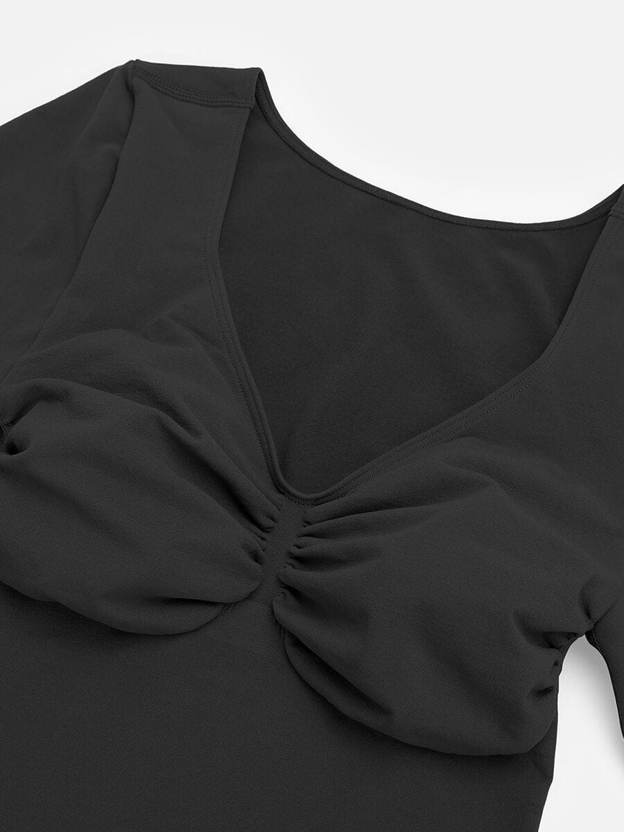 Curve Up Langarm‑Shaping‑Body – Nahtloser String‑Body mit Brust‑Support & Bauchkontrolle