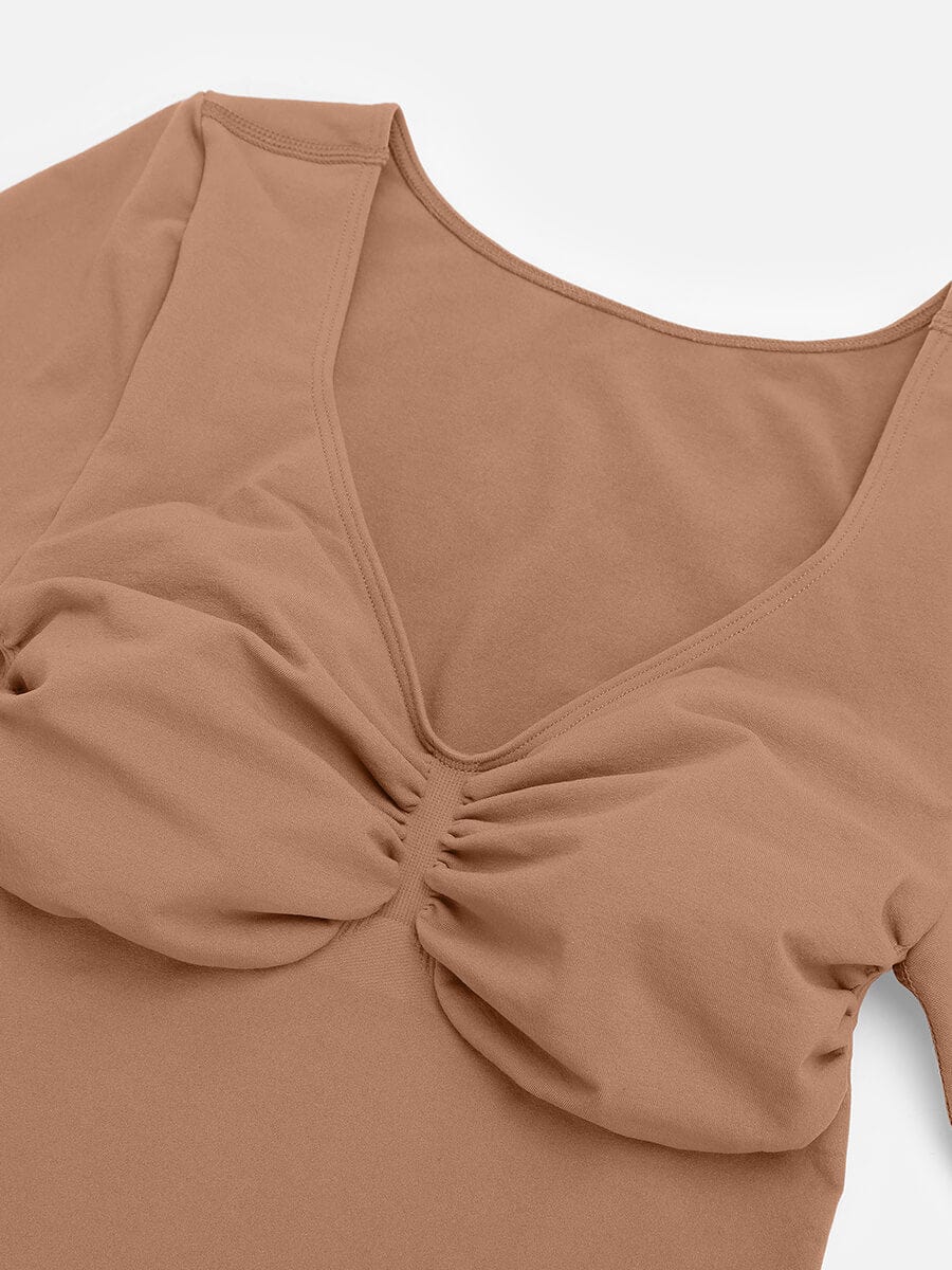 Curve Up Langarm‑Shaping‑Body – Nahtloser String‑Body mit Brust‑Support & Bauchkontrolle