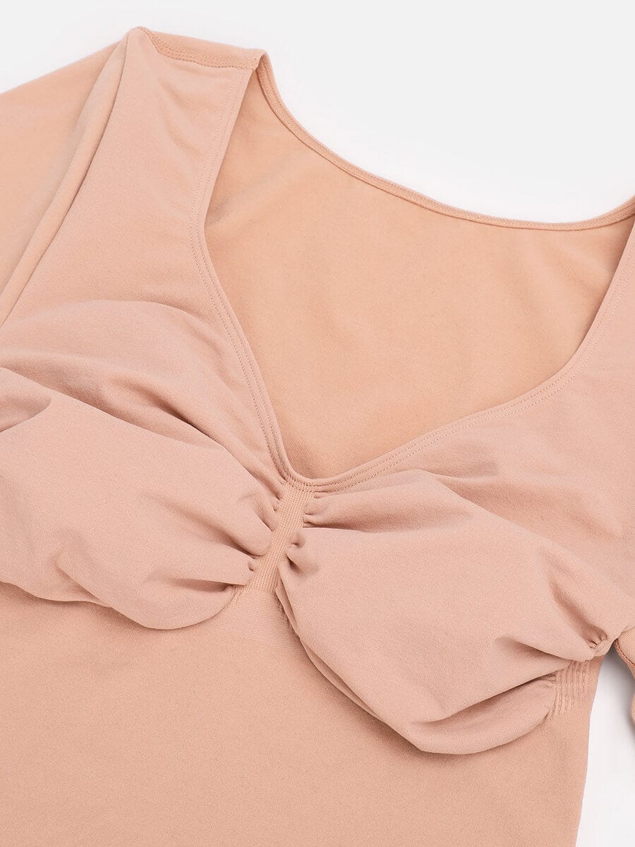 Curve Up Langarm‑Shaping‑Body – Nahtloser String‑Body mit Brust‑Support & Bauchkontrolle