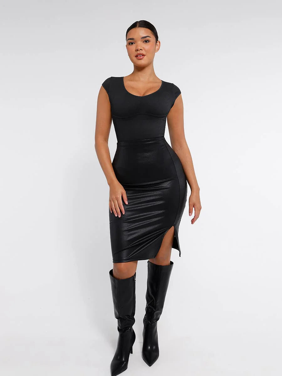 Curve Up - Tief‑V Shaping‑Body – Nahtloser String‑Body für Taille & Bauch