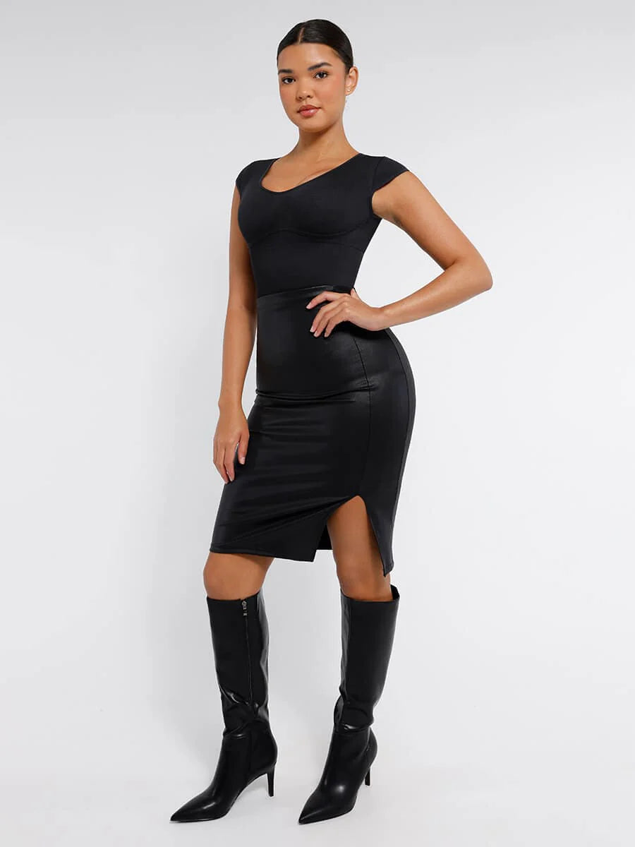Curve Up - Tief‑V Shaping‑Body – Nahtloser String‑Body für Taille & Bauch