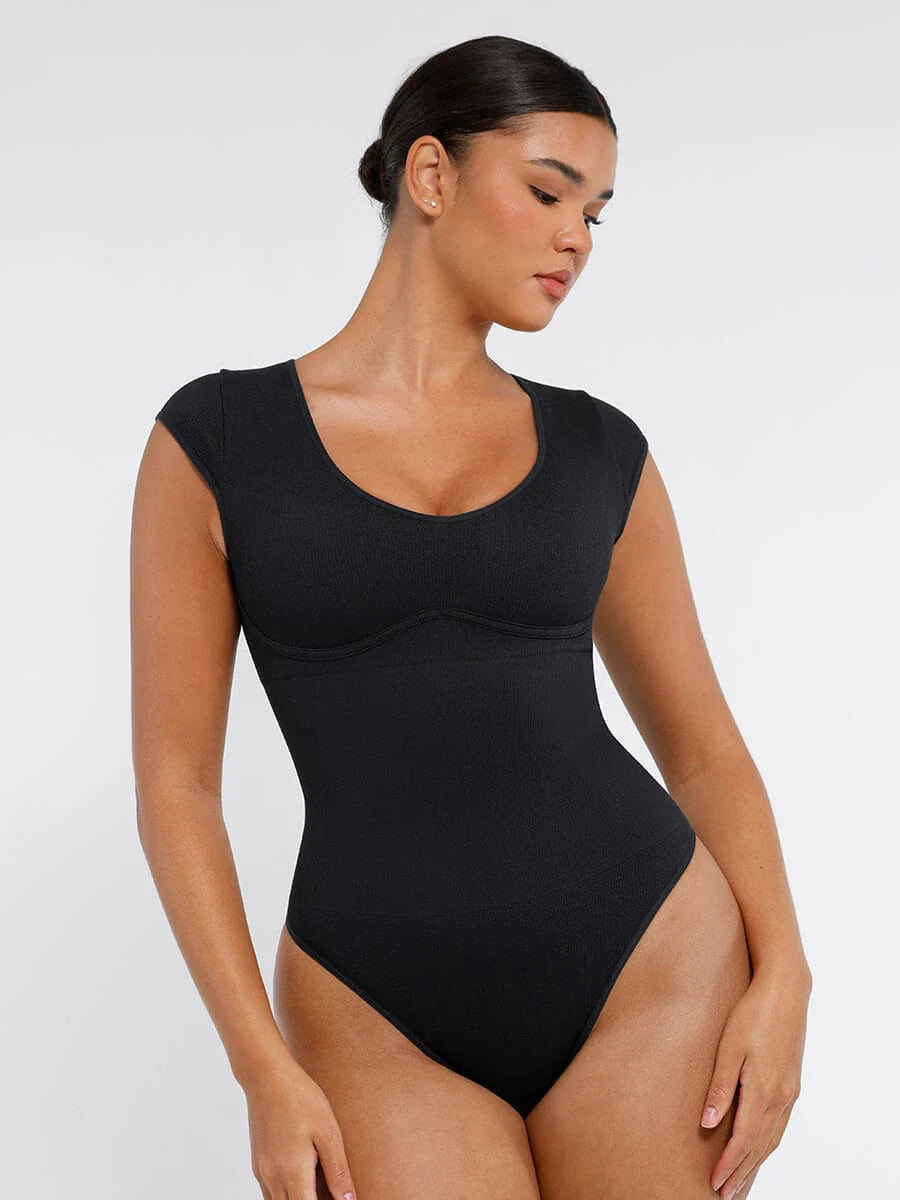 Curve Up - Tief‑V Shaping‑Body – Nahtloser String‑Body für Taille & Bauch