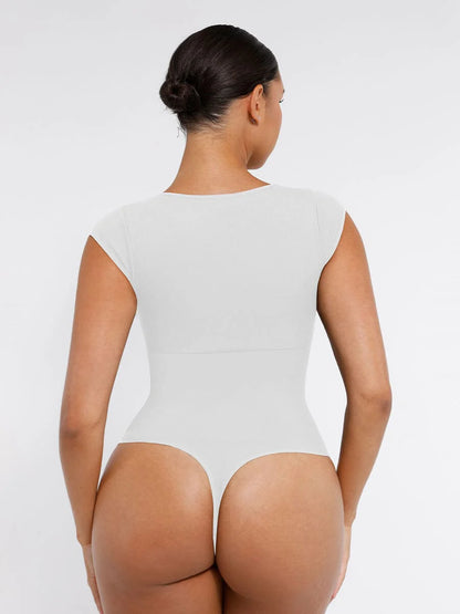 Curve Up - Tief‑V Shaping‑Body – Nahtloser String‑Body für Taille & Bauch