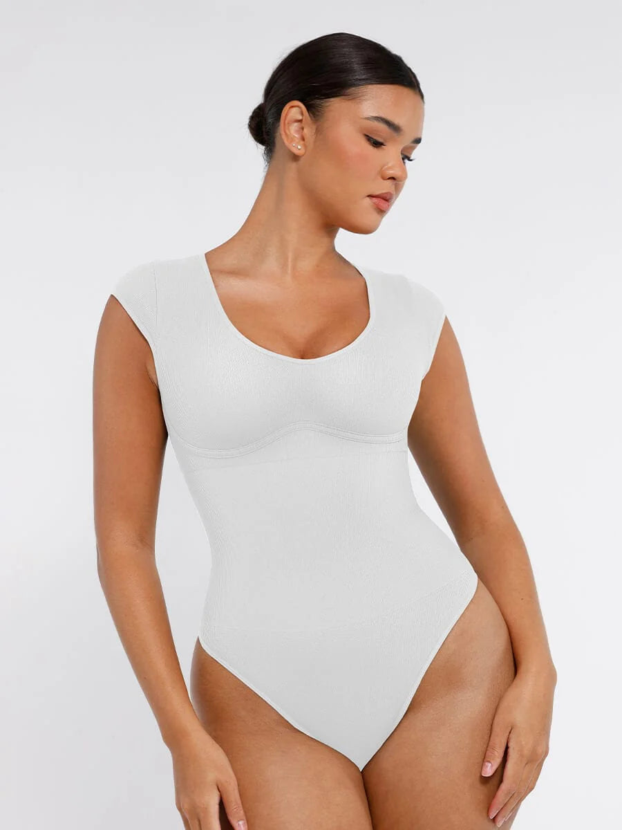 Curve Up - Tief‑V Shaping‑Body – Nahtloser String‑Body für Taille & Bauch