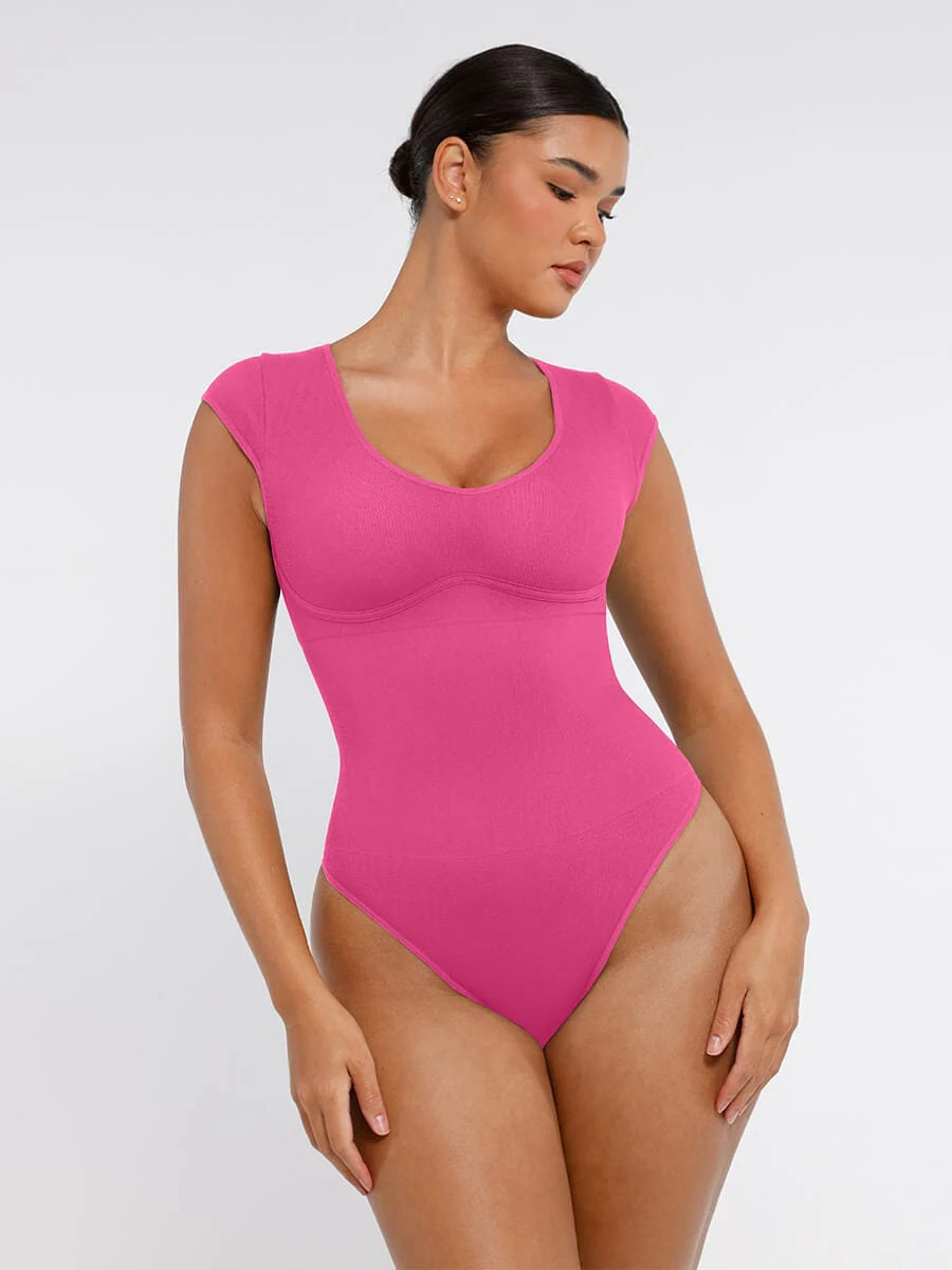 Curve Up - Tief‑V Shaping‑Body – Nahtloser String‑Body für Taille & Bauch